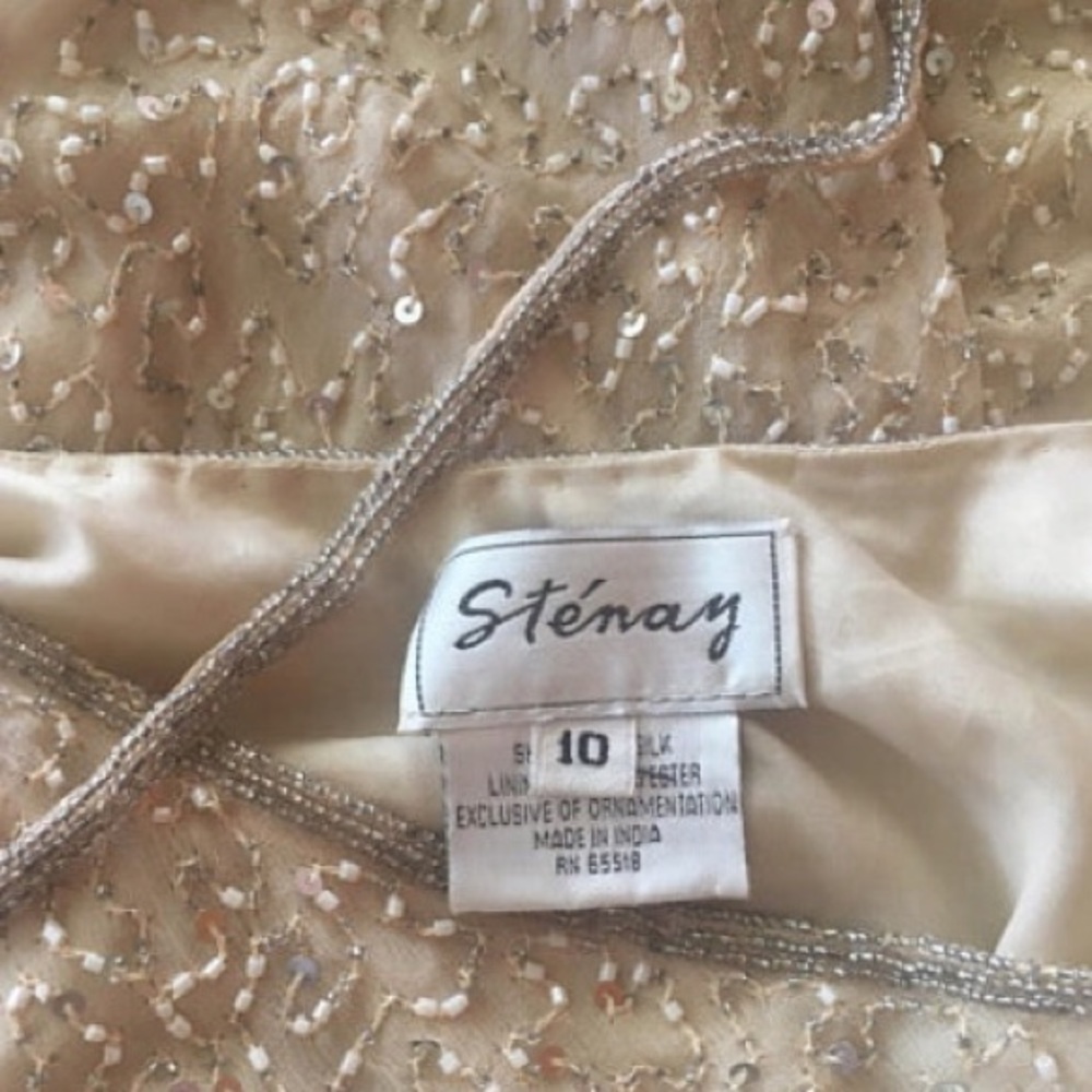 SOLD Stunning Embellished Silk Dress, wedding prom - Picture 4 of 5